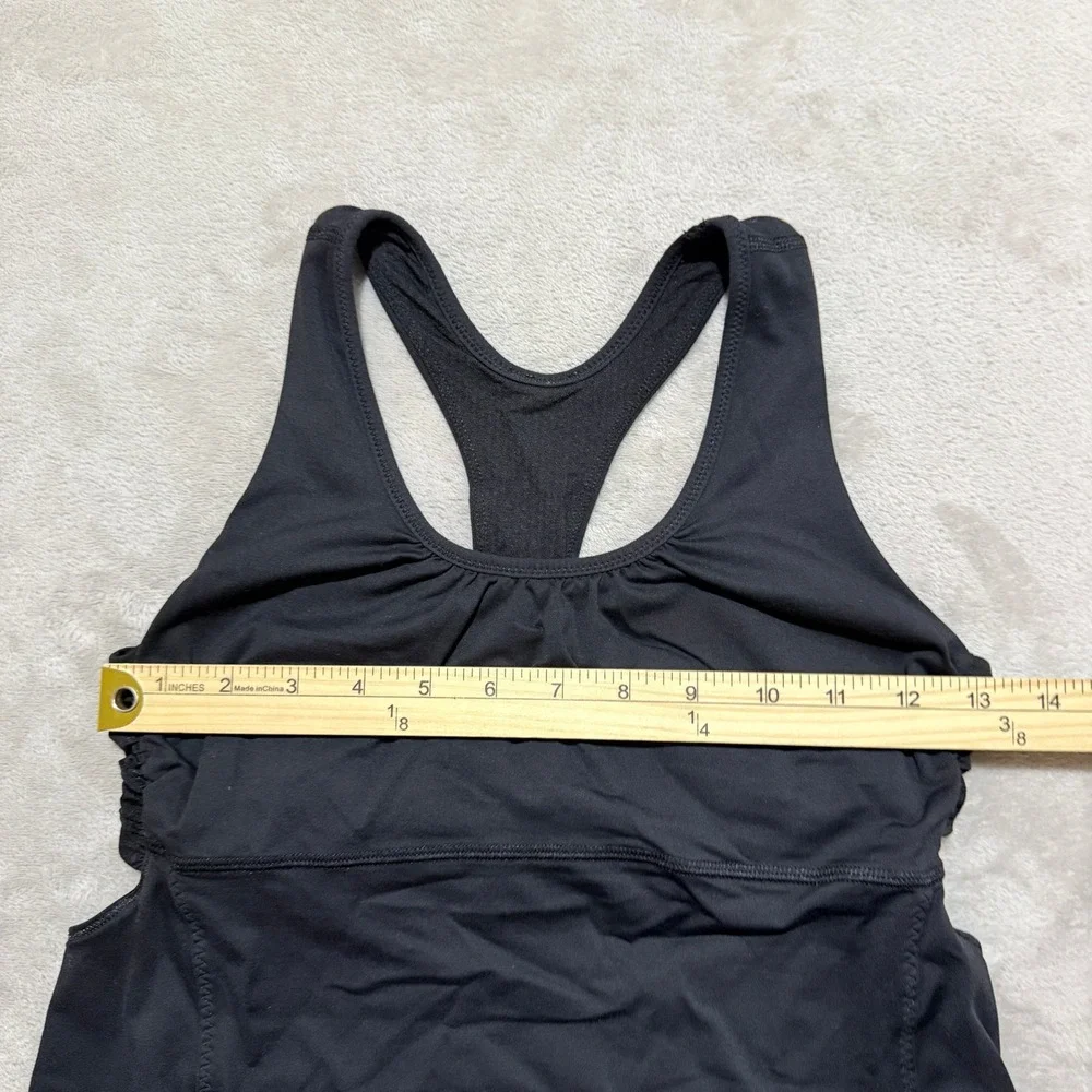 Lululemon Turbo Tank Top Womens 6 Black Racerback Ruched Activewear Yoga Gym